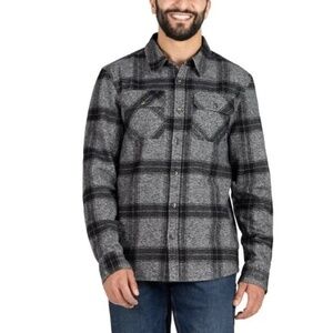 Colorado Clothing Men's Black/Gray Plaid Flannel Shirt, Pockets, Medium NWT